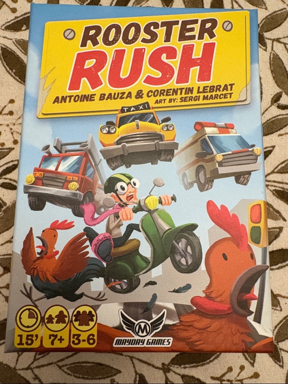 Rooster Rush Family Board Game by Mayday Games - Blue & Yellow